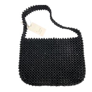a new day Black Beaded Shoulder Bag